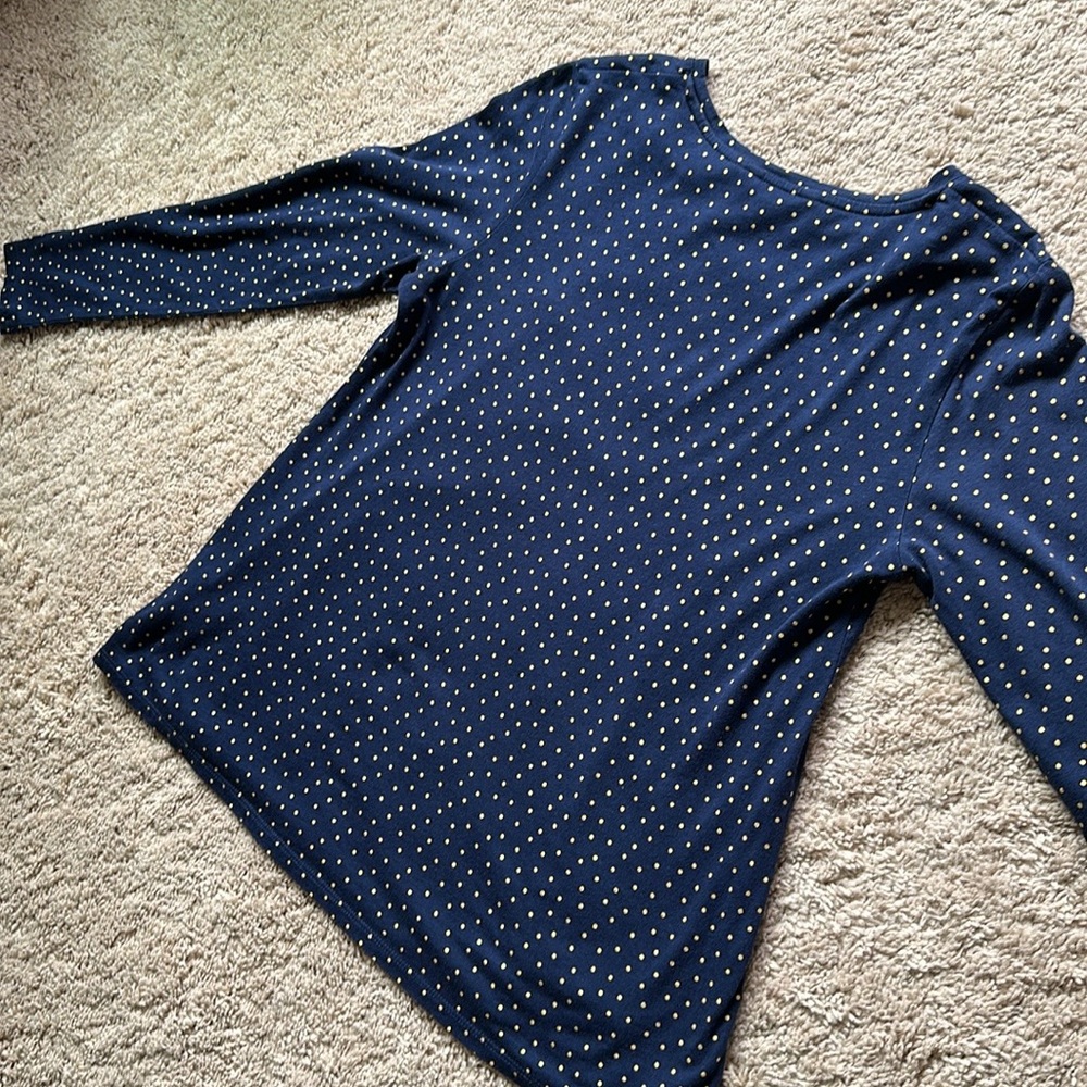 Women’s Boden Navy Gold Polka Dot Top Blouse size Small - Picture 12 of 16